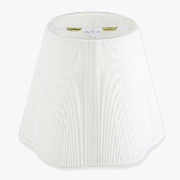 4in. Off White String with Paper Lining Scallop Shape Candelabra Bulb Clip On Lamp Shade