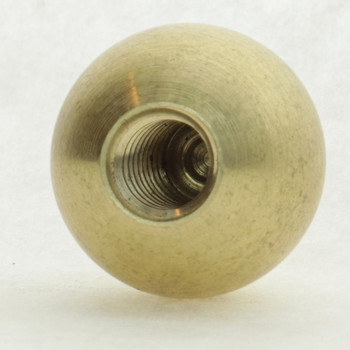 1/4-20 UNC Female Threaded Tapped Blind Hole - 5/8in. Diameter Brass Ball - Unfinished Brass