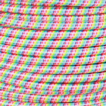 16/3 SJT-B Rainbow Pattern Nylon Fabric Cloth Covered Lamp and Lighting Wire.