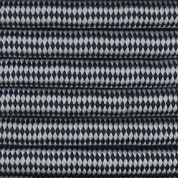 16/3 SJT-B Black/White Diamond Pattern Nylon Fabric Cloth Covered Lamp and Lighting Wire.