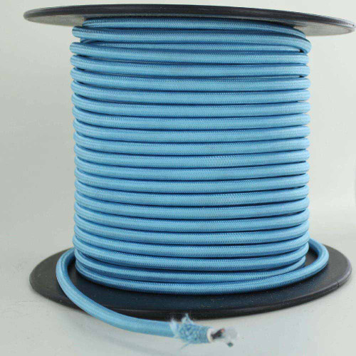 16/3 SJT-B Light Blue Nylon Fabric Cloth Covered Lamp and Lighting Wire.