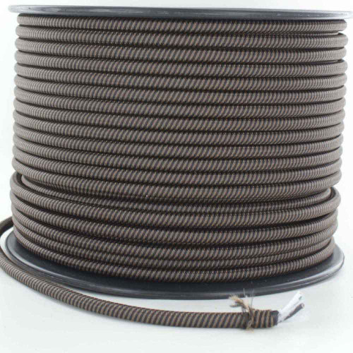 16/3 SJT-B Black/Brown Swirl Pattern Nylon Fabric Cloth Covered Lamp and Lighting Wire.