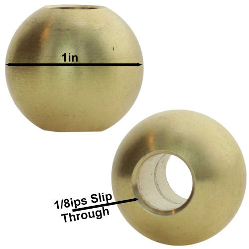 1in. Diameter Solid Brass Ball with 1/8ips. Female Slip All the Way Through Hole