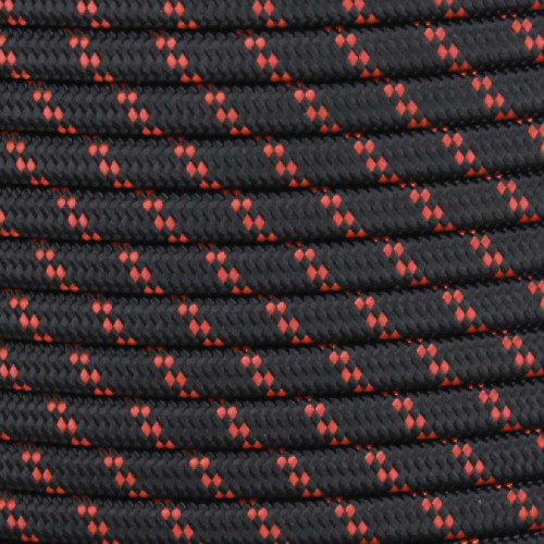 18/2 SPT2-B Black with Burnt Orange 2 Line Pattern   Fabric Cloth Covered Lamp and Lighting Wire