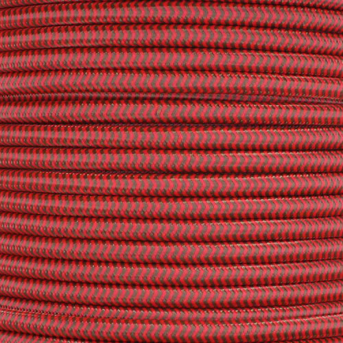 18/3 SVT-B Red/Brown Zig-Zag Pattern Nylon Fabric Cloth Covered Pendant And Table Lamp Wire