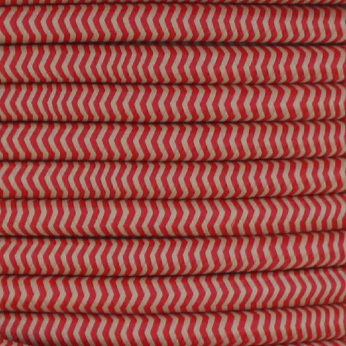 18/3 SVT-B Red/Black Zig-Zag Pattern Nylon Fabric Cloth Covered Pendant And Table Lamp Wire