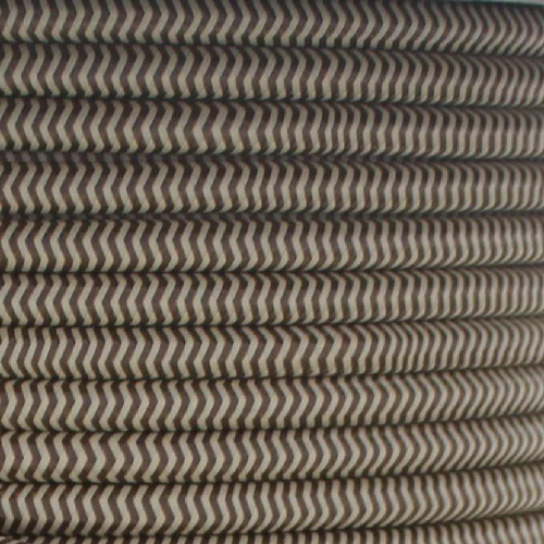 18/3 SVT-B Brown/Beige Zig-Zag Pattern Nylon Fabric Cloth Covered Pendant And Table Lamp Wire