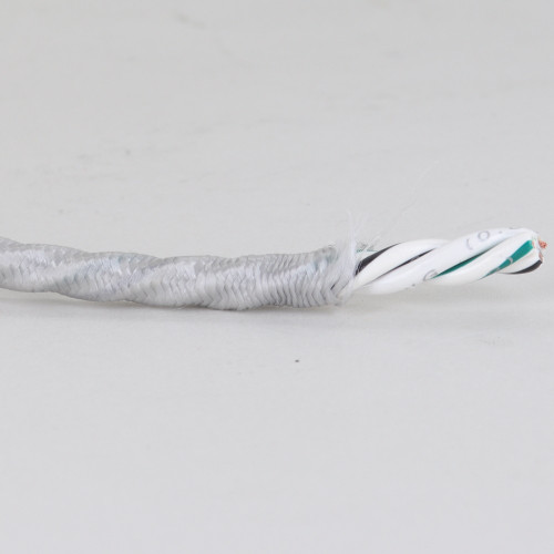 Silver 18/3 Bungalow Style Twisted AWM Wire with Fabric Cloth Over braid.