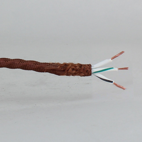 Copper 18/3 Bungalow Style Twisted AWM Wire with Fabric Cloth Over braid.