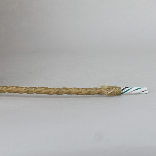 Gold 18/3 Bungalow Style Twisted AWM Wire with Fabric Cloth Over braid.