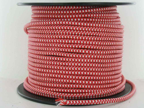 18/3 SVT-B Red/White Hounds Tooth Pattern Nylon Fabric Cloth Covered Pendant And Table Lamp Wire