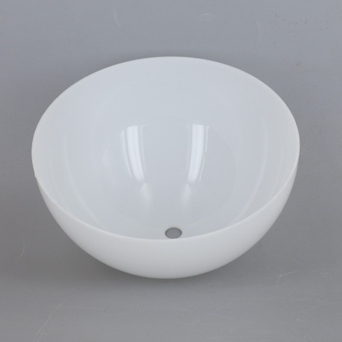 6in Diameter White Acrylic Hemisphere with 1/8ips Slip 7/16in Diameter Center Hole