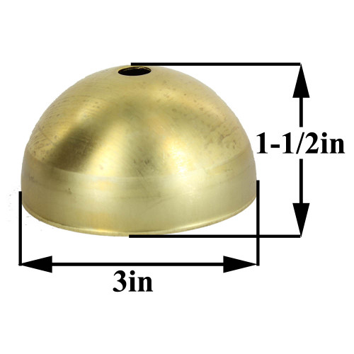 3in. Diameter Half Ball - Inner Piece - 1/8 ips. Slip - Unf. Brass