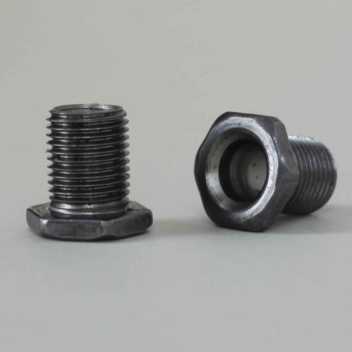 7/16in. Long thread X 1/8ips. Male Threaded Steel  Hex Head Nipple