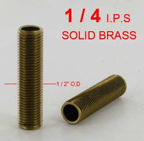 7/8in. x 1/4ips. Threaded Brass Hollow Nipple