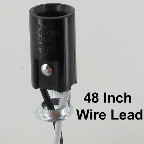 1-5/8in. Candelabra Lamp Socket with 1/8ips. Threaded Hickey and 48in. Wire Leads