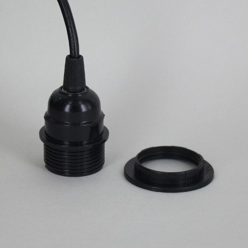 18ft. Black Pre-Wired Threaded Socket with Switch 4ft from Plug End
