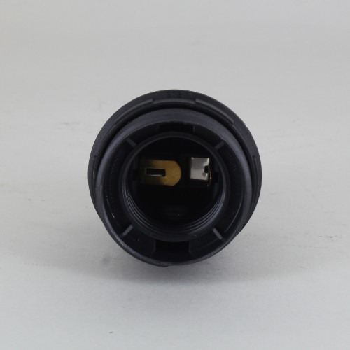 1/8ips E-26 Black Threaded Skirt with Shade Rest Shoulder Thermoplastic Lamp Socket with Shade Ring