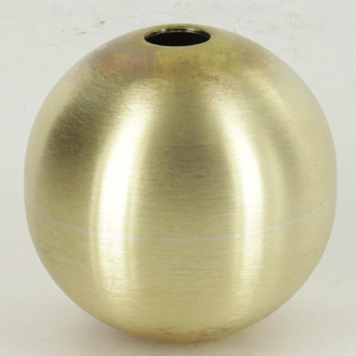 2in. Hollow Soldered Unfinished Brass Ball with a 1/8ips Slip Through (7/16in) Hole. This Ball measures 2 inches in Diameter and is not threaded.