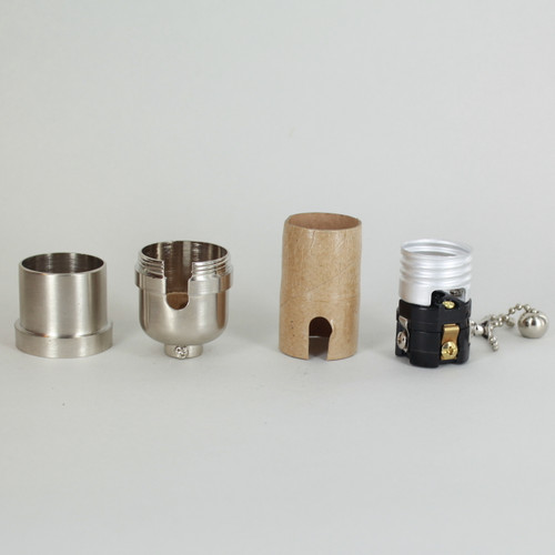 Pull Chain Smooth Shell Cast Lamp Socket - Satin Nickel