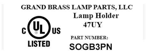 E-26 1-Way Pull Chain Switch Lamp Socket - Polished Nickel Finish