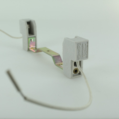 118mm T-3 Long Halogen Porcelain Socket with 6in. Leads