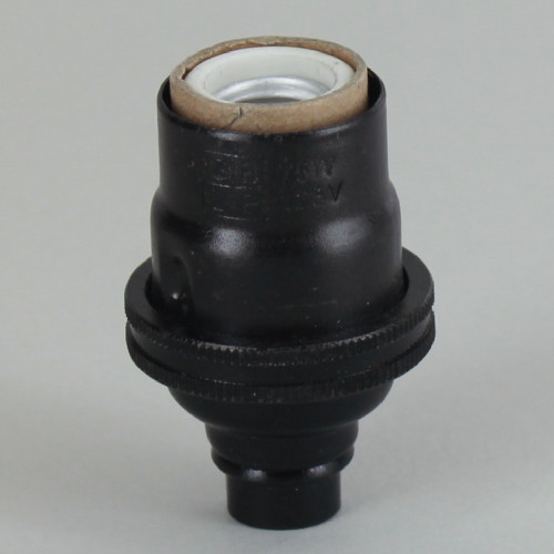 E-12 Socket with Porcelain Interior - Black Finish