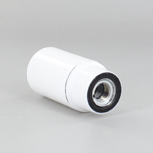 E14 White Smooth Skirt Phenolic Lamp Holder with 1/8ips Metal Bushing