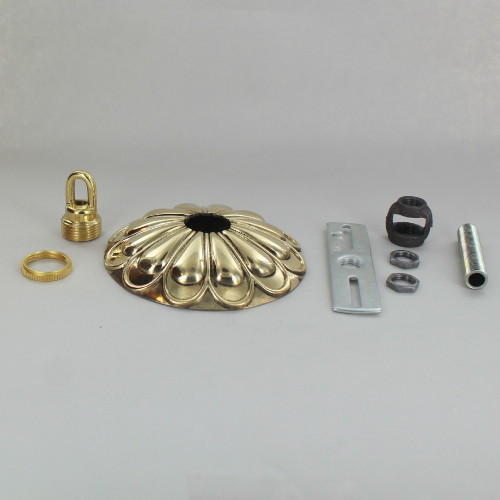 1-116 Center Hole - Cast Brass Arch Canopy Kit - Polished Brass