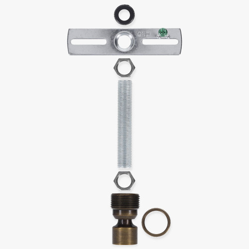 1/4ips. Pipe Pendant Hanging Cross Bar Set - Antique Brass Finish