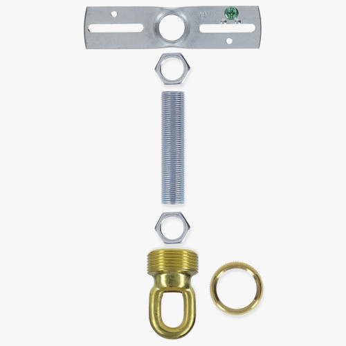 Heavy Duty - 1-13/32 Hole Canopy Chain Hanging Cross Bar Set - Unfinished Brass