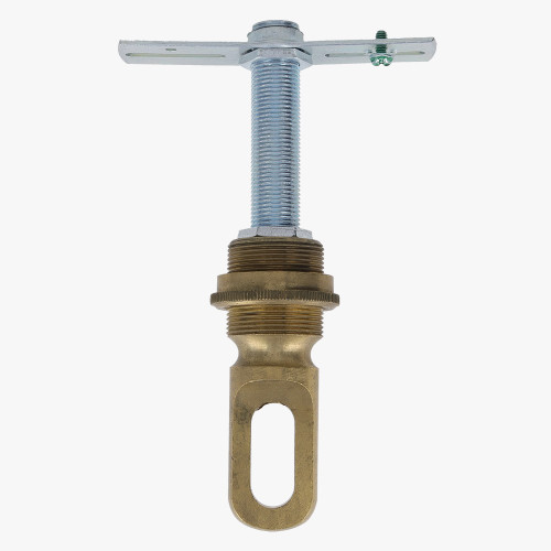 Heavy Duty - 1-13/32in Hole Canopy Chain Hanging Screw Collar Loop Cross Bar Set - Unfinished Brass