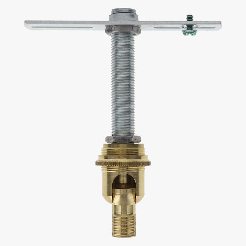 3/8ips. Male Bottom X 1/2ips. Female Top 90 Degree Hang Straight Kit - Unfinished Brass