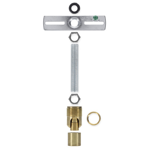 1/4ips. Female Bottom X 1/4ips. Female Top 90 Degree Hang Straight Kit - Unfinished Brass