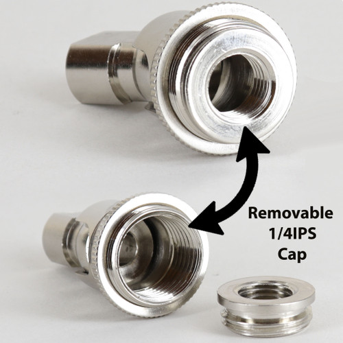 1/8ips. Female Bottom X 1/4ips. Female Top 90 Degree Hang Straight Kit - Nickel Plated Finish