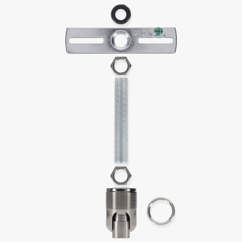 1/8ips. Female Bottom X 1/4ips. Female Top 90 Degree Hang Straight Kit - Polished Nickel Finish