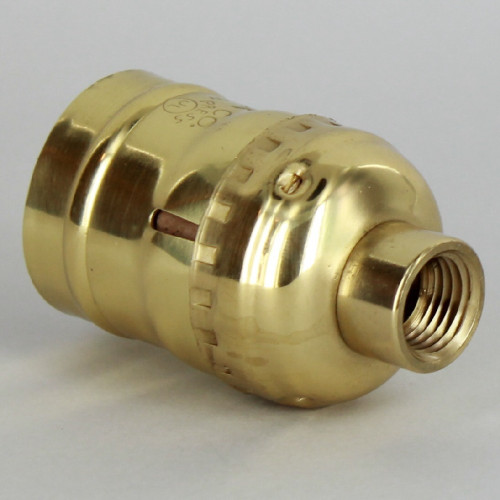 Leviton - Polished Brass Keyless Socket with 1/4ips. Female Cap