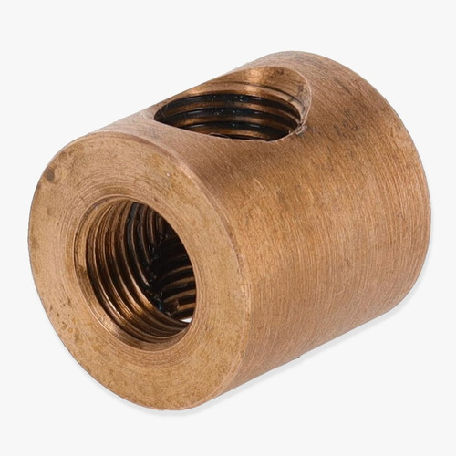 1/8ips Threaded - 3/4in Diameter Tee Fitting Straight Armback - Unfinished Copper