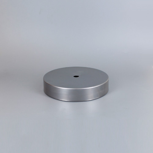 1/8ips Center Hole - 5in Flat Canopy/Base without Wire Way - Unfinished Steel with Rolled Bottom Edge Felt Return.