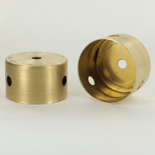 2-1/2in Diameter X 1-1/2in Height 3 Side Hole Unfinished Brass Body with 1/8ips (7/16in) Slip Through Bottom Hole.Made From 0.036in Thick Brass Material.