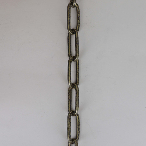 Antique Brass Plated Finish Embossed Square Link Steel Chain