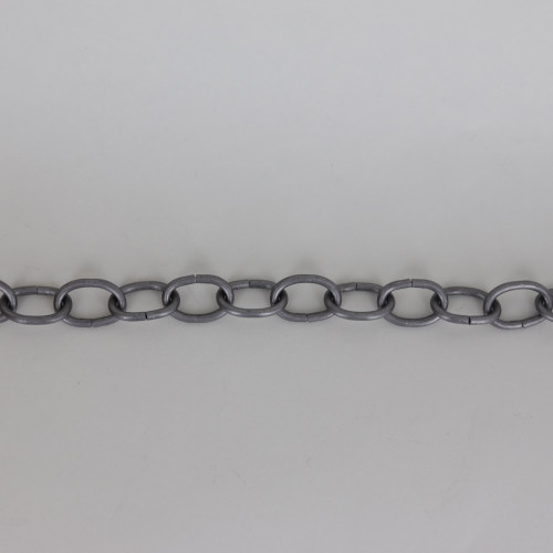 11 Gauge (3/32in.) Thick Steel Small Oval Lamp Chain - Unfinished Steel