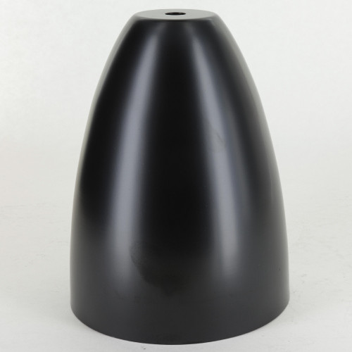 4-1/2in Diameter Spun Brass Large Deep Cone - Black Finish Steel. 1/8ips. Slip Through Center Hole.