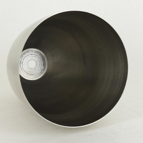 4-1/2in Diameter Spun Brass Large Deep Cone - Satin/ Brushed Nickel Finish Steel. 1/8ips. Slip Through Center Hole.