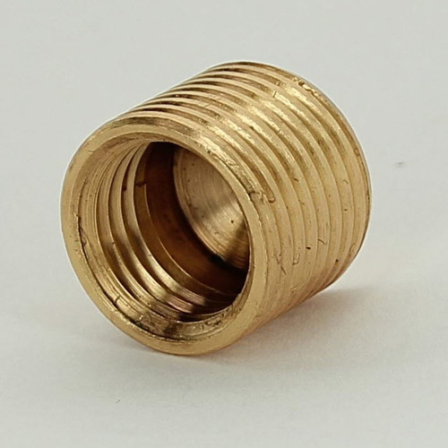 3/8ips Male X 1/4ips Female Threaded Flat Brass Cap. Reducing Threaded Cap Measures 5/8in Diameter X 1/2in Height