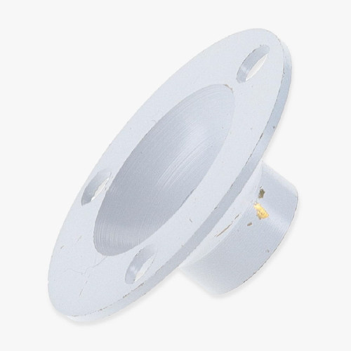 White Finish Flange with 1/8ips. Threaded Center Hole. (3) 8/32 Slip Through Holes 120 Degrees Apart.