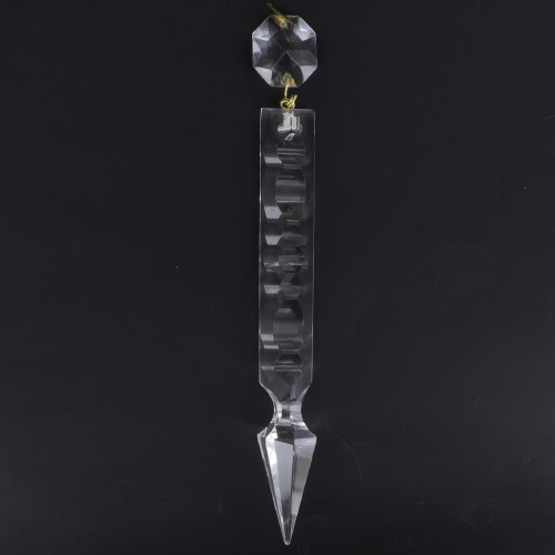 125mm (5in.) Long Crystal Cut Spear Pendant with 18mm (0.70in) wide Jewel and Chrome Clip