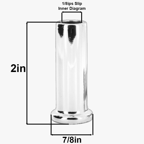 2in Height X 1/8ips. Slip Through Stamped Neck - Brushed/Satin Nickel Finish