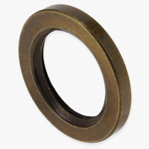 1/8ips - 9/16in Diameter x 1/16in H - Plain Straight Edge Brass Flat Locknut - Antique Brass Finish