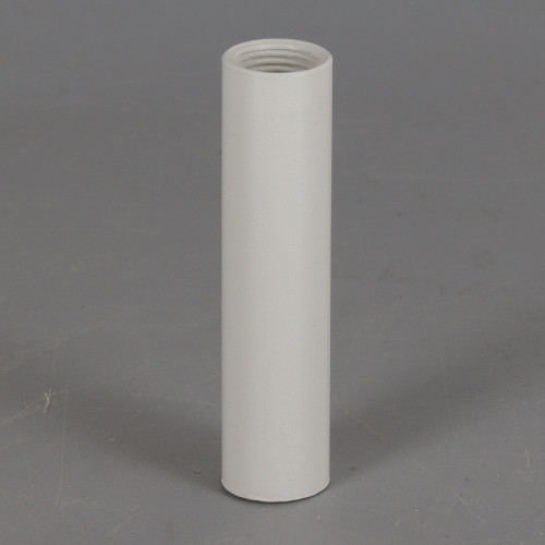 3in. Long White Powder Coated Steel Pipe 1/2in Diameter Round Hollow Pipe with 1/8ips. Female Thread on both ends.